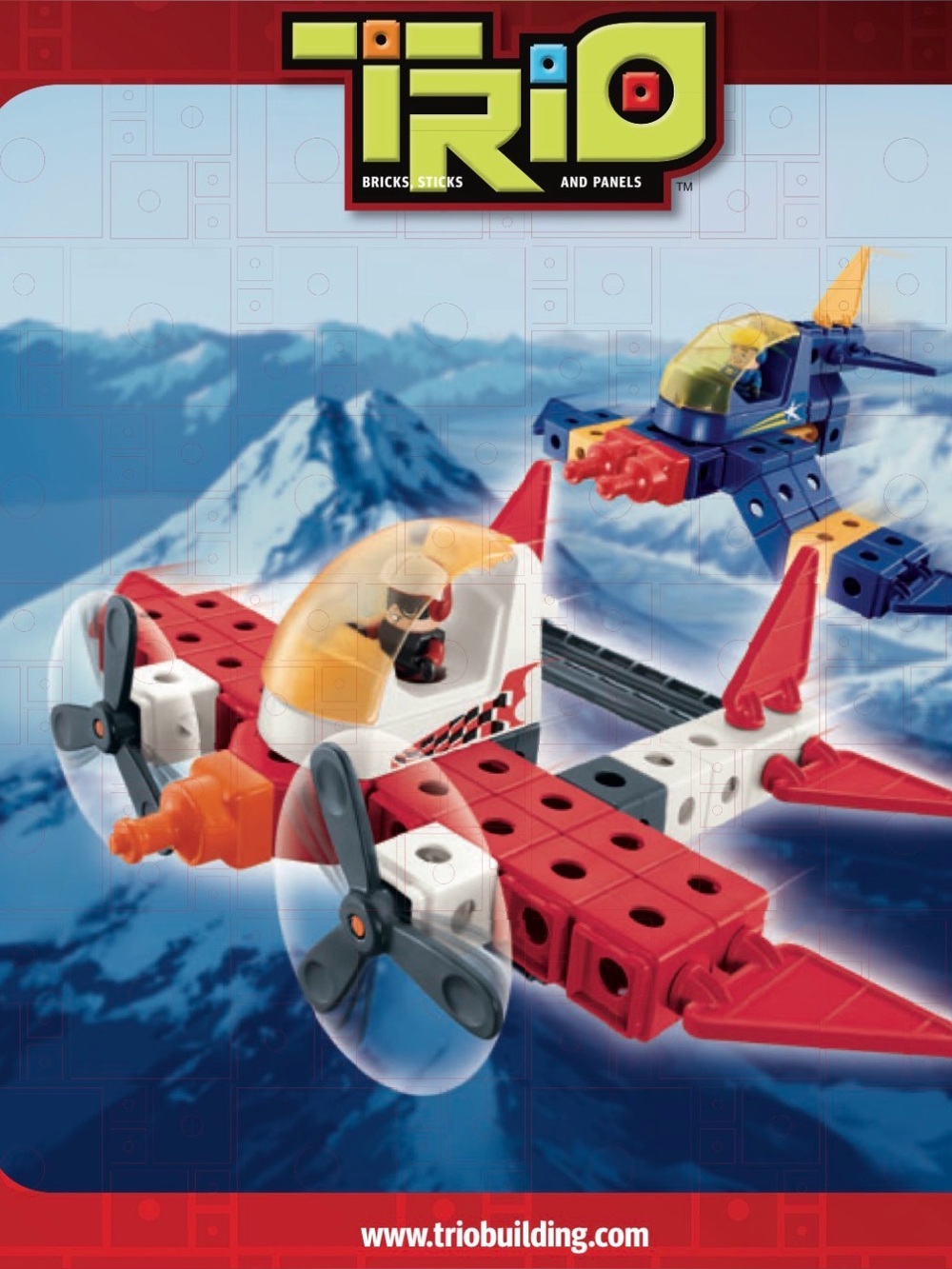 Kids Building Set - Red & Blue Toy Aircraft Pack